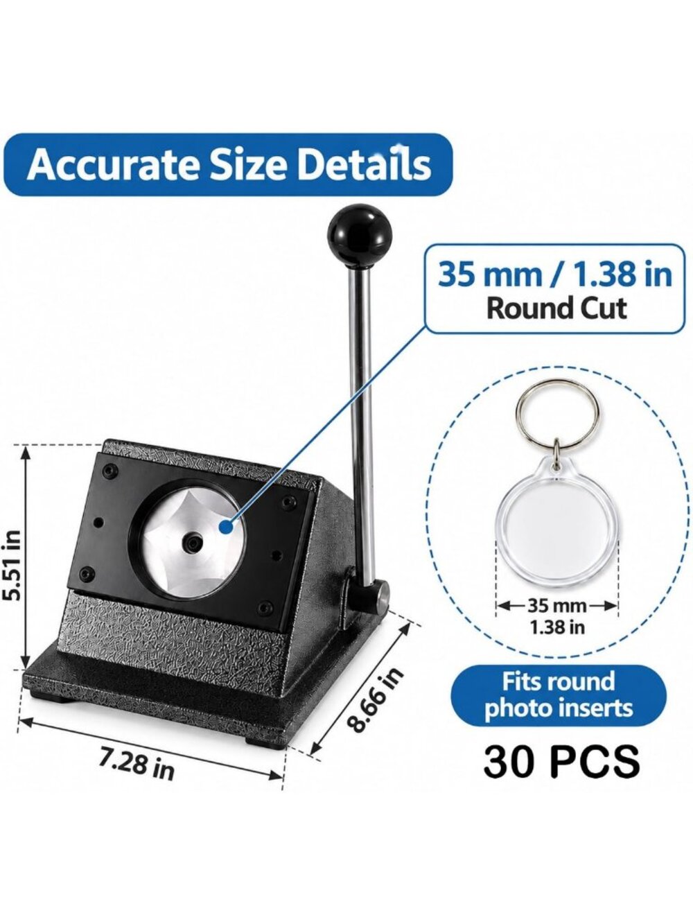 Photo Booth Keychain Cutter Kit - DIY Button Keychain Maker for Memories - Picture 2 of 7